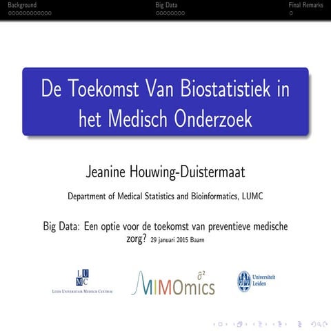 Zorg | 150129 | Big Data | Een optie voor de toekomst van preventieve medisch...