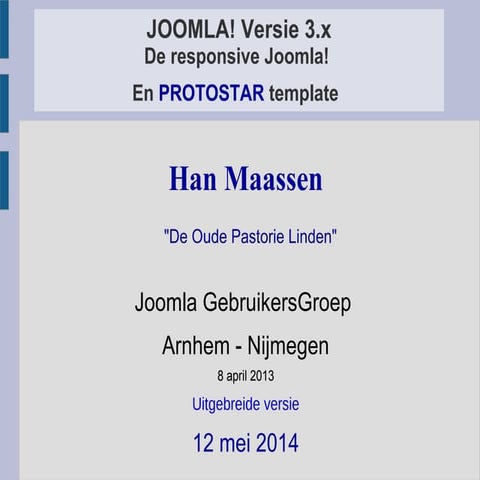 Presentatie joomla3 responsive Protostar template