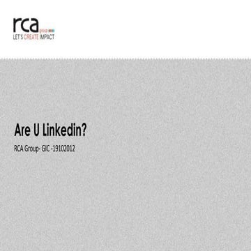 Presentatie Linkedin - GIC