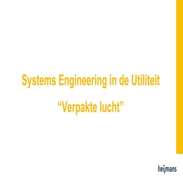 Marcel van de Ven - Systems Engineering in de Utiliteit; "Verpakte lucht"