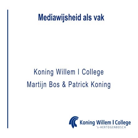 Presentatie mediawijsheid