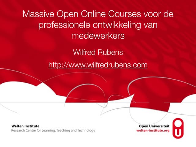 Presentatie MOOCs voor professionele ontwikkeling nle14