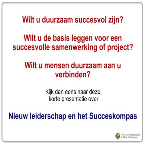 Nieuw Leiderschap en Succeskompas