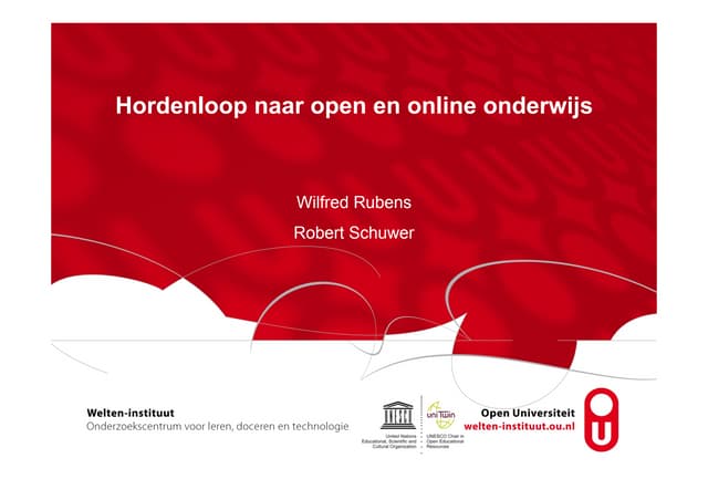 Presentatie Open Education bij de OU