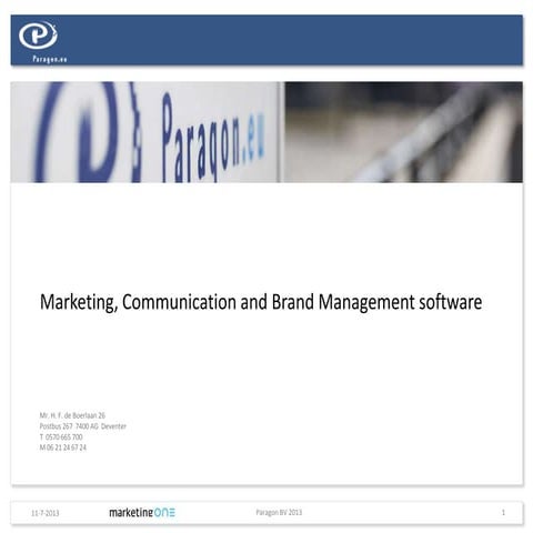 About Paragon.eu and Marketing Resource Management | PPTX