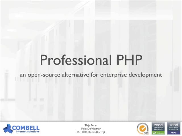 Professional PHP: an open-source alternative for enterprise development [Kort...