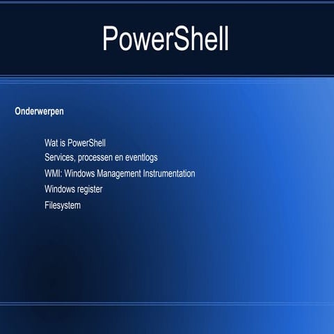 Presentatie powershell | PPT