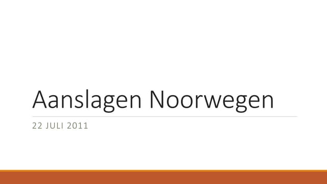 Presentatie terreur noorwegen ict werktuigen