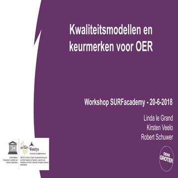 Workshop kwaliteitsmodellen en keurmerken voor OER