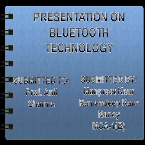 Presentatiion on bluetooth | PPT