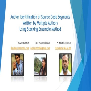 Author Identification of Source Code Segments Written by Multiple Authors Usi...