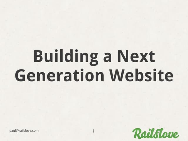 Building a Next Generation Website