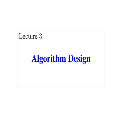 Python Lecture slides topic Algorithm design | PPT