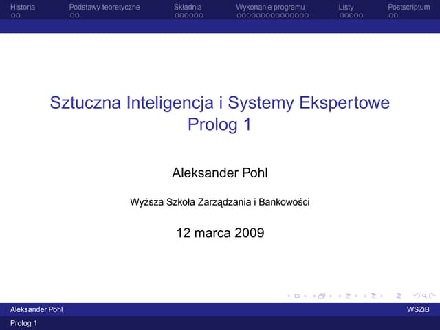 Sztuczna Inteligencja - Prolog 1