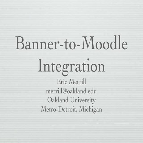 Banner to Moodle Integration
