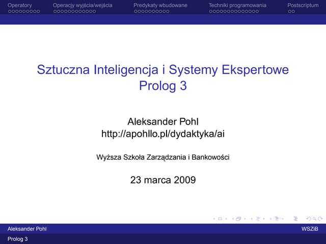 Sztuczna Inteligencja - Prolog 3