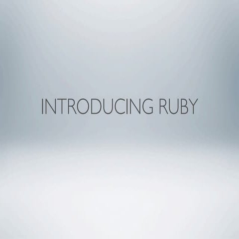 Introducing Ruby | PPT
