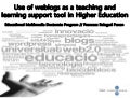 Use of weblogs as a teaching and learning support tool in Higher Education