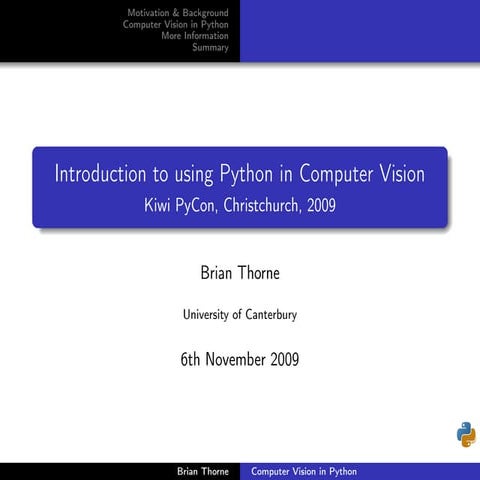Python in Computer Vision | PDF | Web Development | Internet