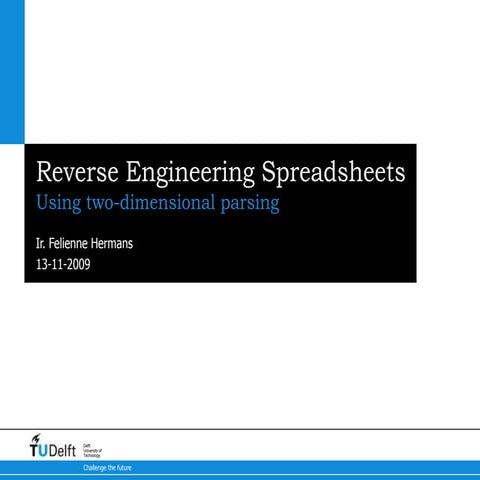 Reverse Engineering Spreadsheets