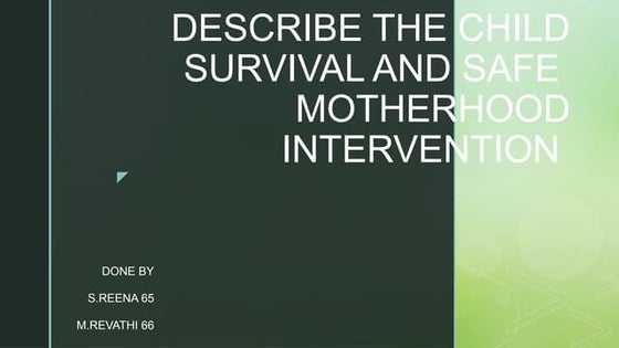 Maternal and child health programme | PPTX | Pregnancy | Reproductive ...