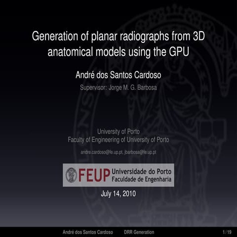 Generation of planar radiographs from 3D anatomical models using the GPU