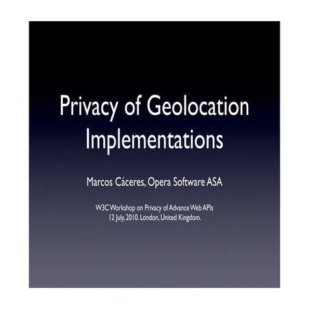 Privacy of Geolocation Implementations