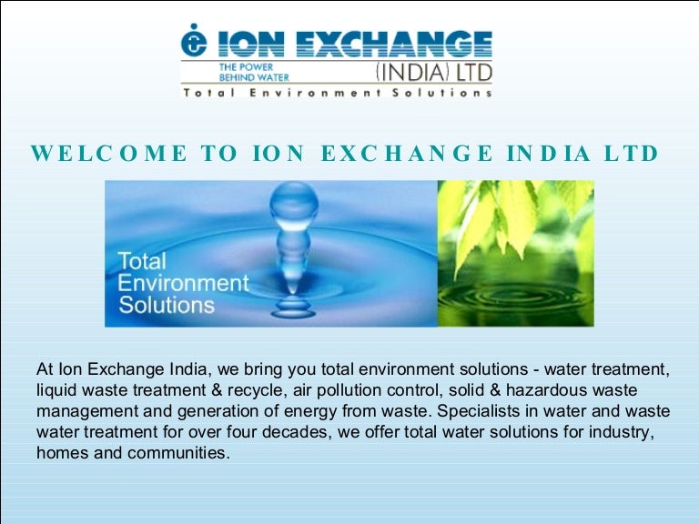 ION EXCHANGE (INDIA) LTD