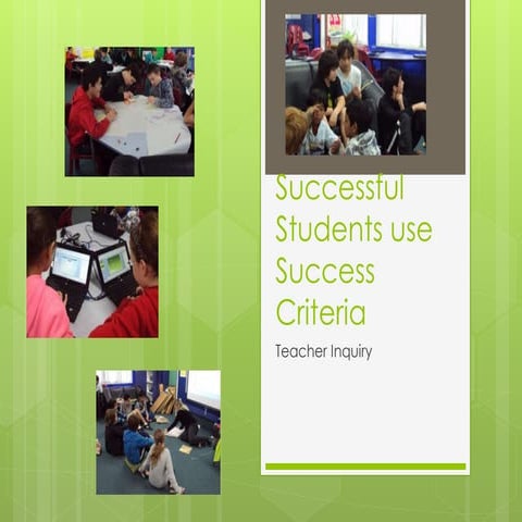 Teacher Inquiry Presentation Success Is the Key