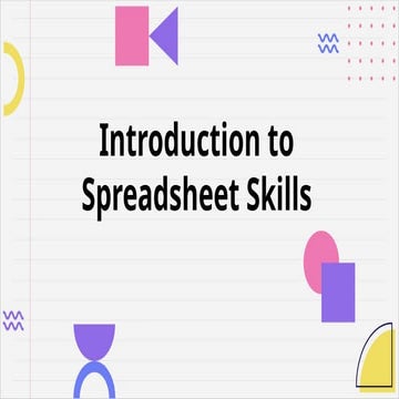 Introduction to Spreadsheet Skills in senior high school