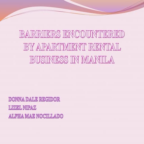 barriers encountered by apartment rental business