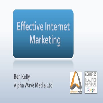 Workshop: Effective Internet Marketing