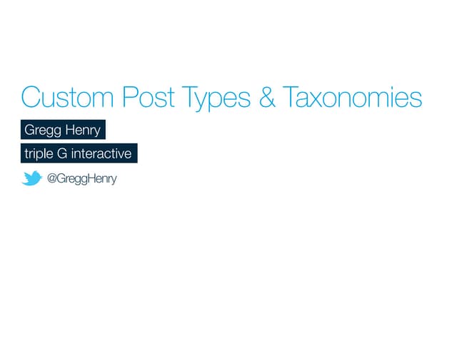 Custom Post Types in WP3