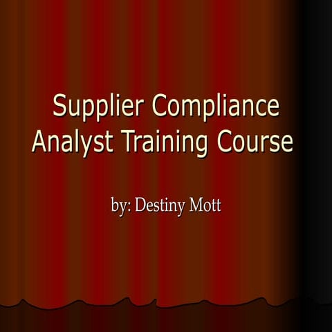 A Technology Assisted Training Course