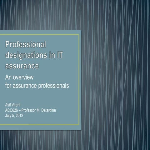Professional Designations IT Assurance