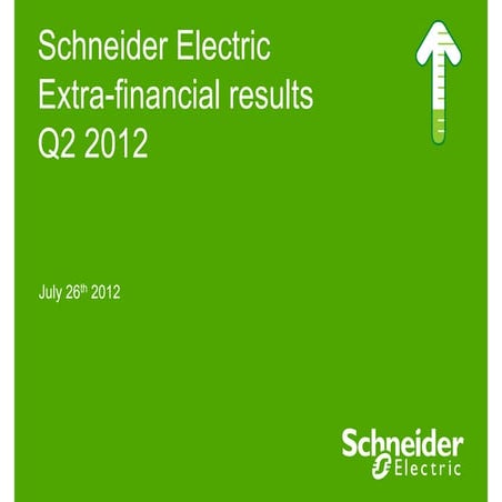 SE’s sustainability results for the 2nd quarter 2012