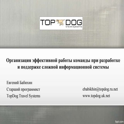 Организация эффективной работы команды при разработке и поддержке сложной инф...