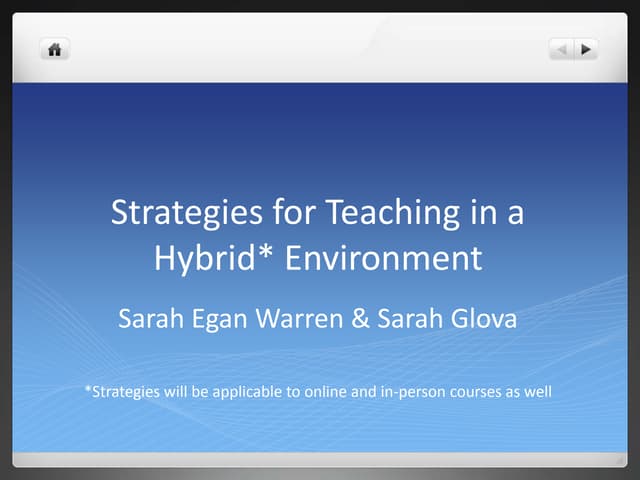 Hybrid/Online Teaching Strategies