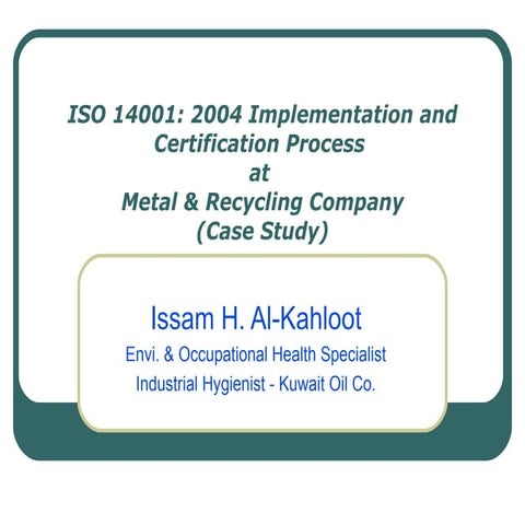 MRC ISO 14001 Implementation
