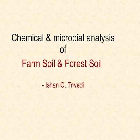 Chemical &amp; Microbial analysis of farm &amp; forest soil