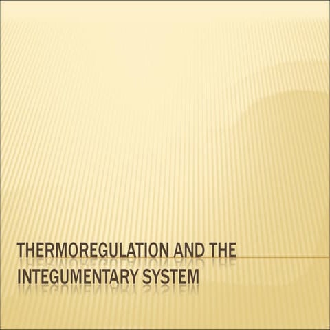 Presentation 13 - Thermoregulation And The Integumentary System