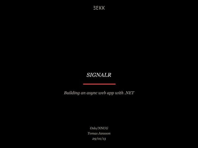 SignalR - Building an async web app with .NET