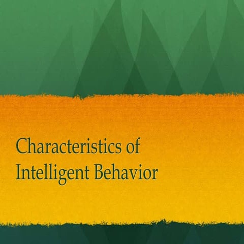 Characteristics of Intelligent Behavior Presentation