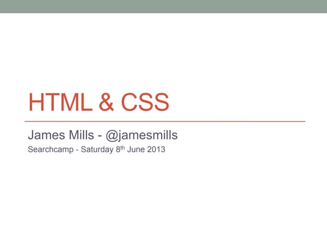 HTML/CSS Workshop @ Searchcamp