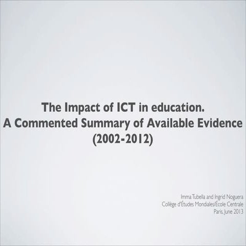 The impact of ICT in education