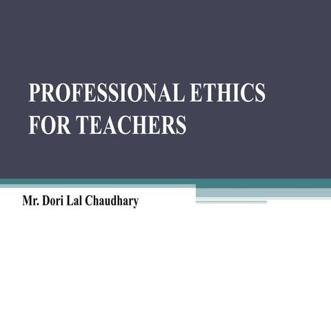 Professional ethics for Teachers