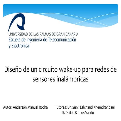 Diseño de un circuito wake-up para redes de sensores inalámbricas