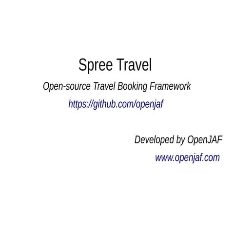 Spree Travel: Open Travel Marketplace Framework | ODP