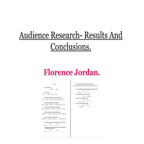 Audience Research - Results and Conclusion