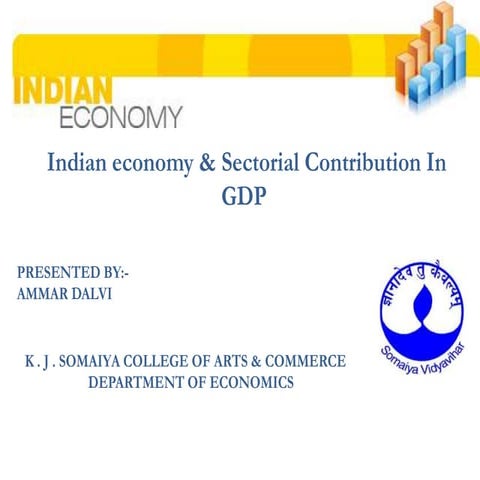 INDIAN ECONOMY & SECTORIAL CONTRIBUTION IN GDP.